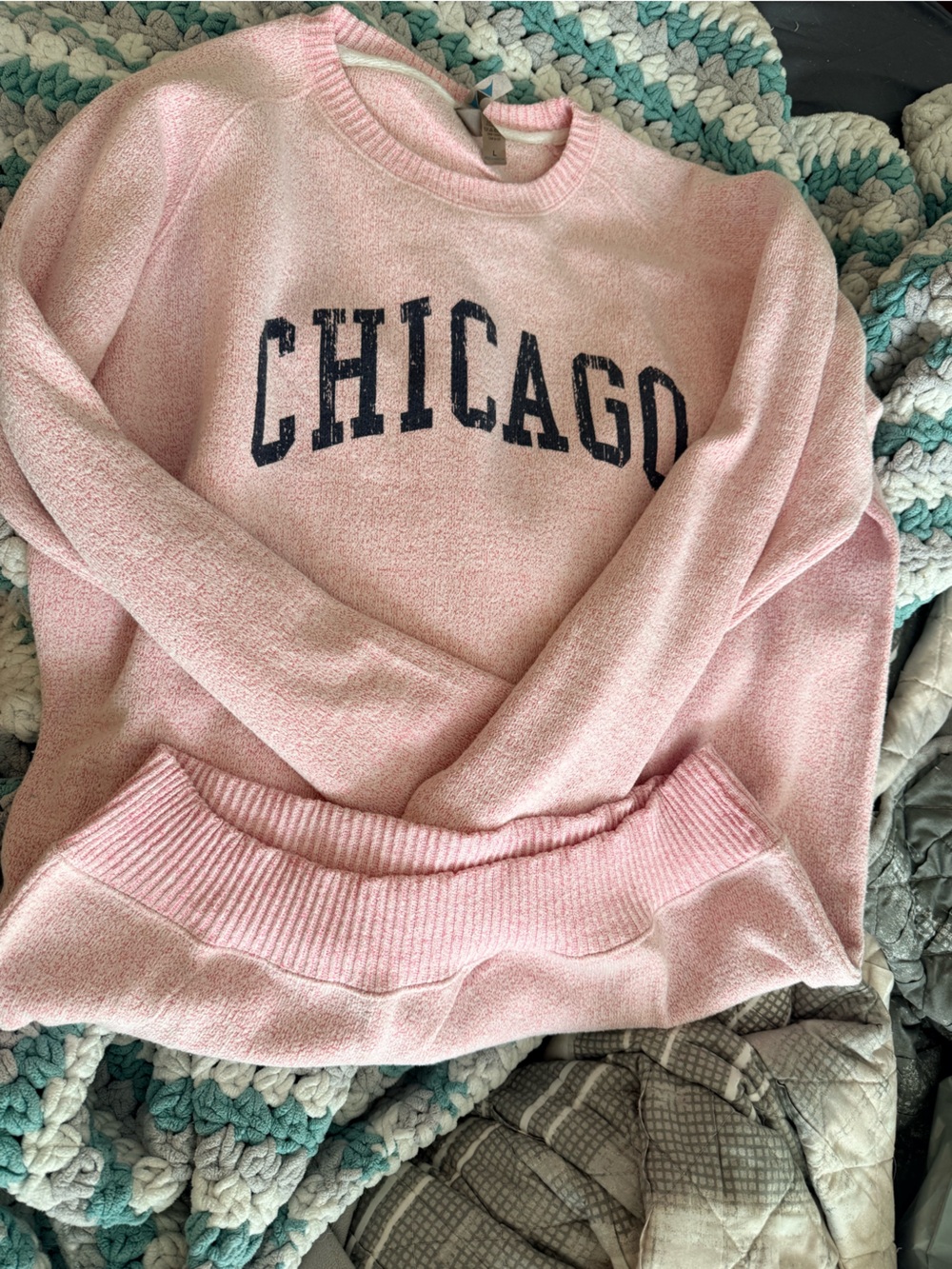 Pink Chicago Crewneck Sweatshirt